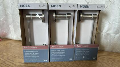 (3) Moen Avri Y1408BN Pivoting Toilet Paper Holder