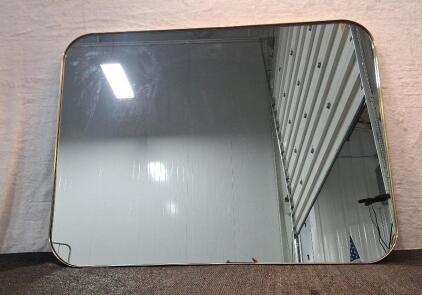 (1) Hanging Mirror, 30" x 40", Brushed Gold Finish