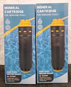 (2) Replacement Mineral Cartridges For Nature2 W28001 W28000 W26001 / All Zodiac DuoClear & Fusion Pool Sanitizers 25 35 Vessels Except Limited, For 5000-35000 Gallon Pools & (1) Box Of Assorted Amazon Overstock