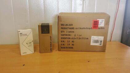 Induction Soap Dispenser, Luxxio Led Table Lamp And Set of Metal Storage Baskets