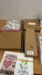 Assorted Amazon overstock returns ,Roof Riser Brakets,Chalks,Air Filters,Paper towel holder, Kitchen sink caddy and More