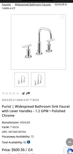 KOHLER Purist Lavatory Faucet-Ultraglide (polished chrome)