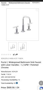 KOHLER Purist Lavatory Faucet-Ultraglide (polished chrome)