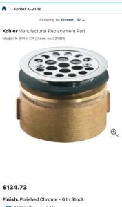KOHLER Service Sink Strainer 3&rdquo;