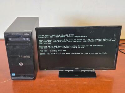HP Pro 3500 Series MT Desktop PC & PyleUSA 24" TV/Monitor w/ Remote