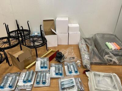 Assorted Amazon Overstock Returns ,Burner Grill Replacement 17.5&rdquo; Porcelain Steel, (3) Metal Brackets Assorted Length Holds Up 130LBs,Universal Heat Trap Nipples