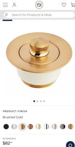 Signature Hardware Lift & Turn Bathtub Drain Brushed Gold
