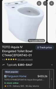 TOTO Aquia IV Washlet+ Toilet Bowl (No Tank )