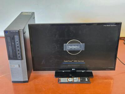 Dell Optiplex 990 Desktop PC & UpStar 24" TV/Monitor w/ Remote