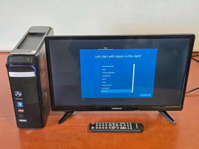 Gateway SX2370-US10P Desktop PC & Hitachi 22" TV/Monitor w/ Remote