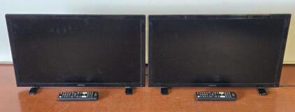 (2) Insignia 24" Mountable TV w/ Remote (Only One Power Cable Included)