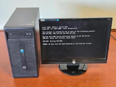HP 280 G1 MT Business Desktop PC & AOC 917SW Monitor
