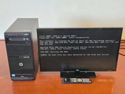 HP Pro 3500 Series MT Desktop PC & UpStar 24" TV/Monitor w/ Remote