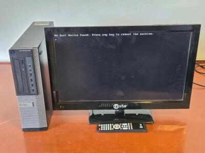 Dell Optiplex 990 Desktop PC & UpStar 24" TV/Monitor w/ Remote