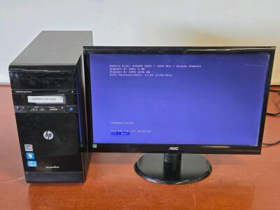 HP Pavilion P2-1107 Desktop PC & AOC E2250S LED Monitor