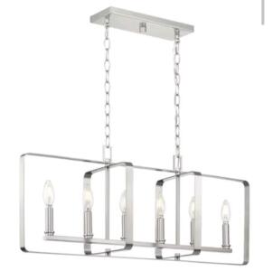 (1) Progress Lighting McColl 6 -Light Chandelier, Brushed Nickel