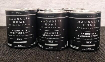 (6) 1-Qt Cans Of KILZ - Magnolia Home Interior Cabinetry & Furniture Paint , Satin, Base 3, Untinted