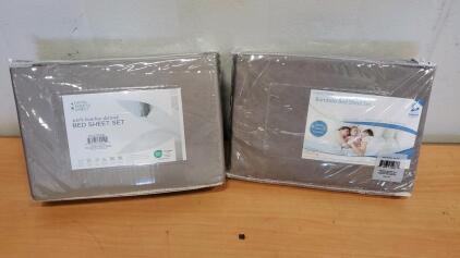 (1) Bamboo King Size Bed Sheet Set (1) Bamboo Twin Size Bed Sheet Set