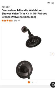 Kohler DevonShire Shower Trim (Oil Rubbed Bronze )