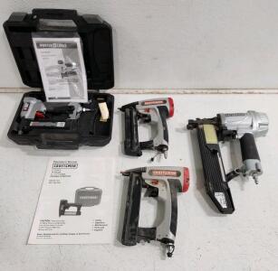 (1) Porter Cable Pin Nailer (2) Craftsman Crown Staplers (1) Hitachi Staple Gun