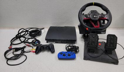 (1)PS3 (1) Wireless Controller (1) Wired Controller (1) RWA Controller