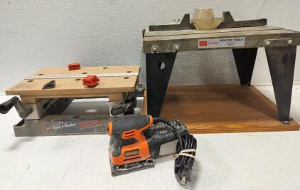 Sears Craftsman Router Table, B&D Black & Decker Bench Top Workmate, VonHaus 240W 1/4 Sheet Sander