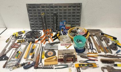 Assorted Tools And Wood Burner And Chisels