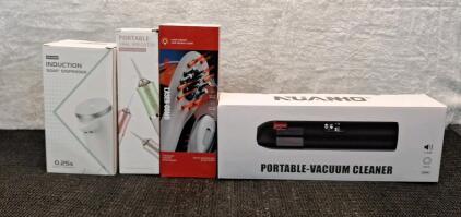 (1) Cordless Soap Dispenser, (1) Cordless Oral Irrigator, (1) Laser Comb & (1) Cordless Portable Mini Vacuum
