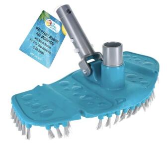 (2) U.S. Pool Supply Very Flexible Weighted Pool Vacuum Head W/ Bottom Brushes, 1-1/2" & 1-1/4" Hose Connection, EZ Clip Pole Handle - Above-Ground & Inground Swimming Pools &ndash; Vinyl Liner Floor, Wall