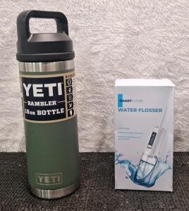 (1) YETI 18-OZ Rambler Bottle & (1) Smart Future Cordless Water Flosser
