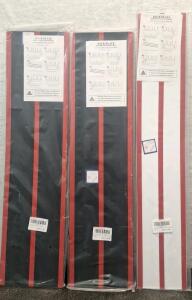 (2) Black Acrylic, Self Adhesive Door Kick Plates, 8" x 32" & (1) White Acrylic, Self Adhesive Door Kick Plate, 6" x 34"