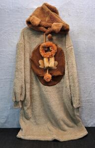 (1) Plush Fleece Cat Blanket Hoodie W/ Pouch, Large