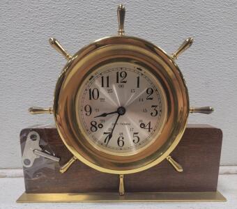 Seth Thomas HELMSMAN-W Ships Wheel Bell Strike Brass Clock