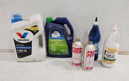 (1) Valvoline Daily Protection 10W-40 Motor Oil (1) Green Antifreeze and Coolant (1) Valvoline Synthetic Blend Gear Oil And More