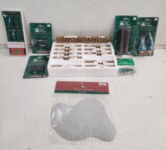 (1) Department 56 Village 12pc Stone Wall W/ Boxes And Assorted Village Accessories