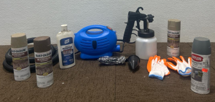 (1) Seaspirit Spray Paint System (4) Cans Of Spray Paint (1) Bottle Of Caulk Remover