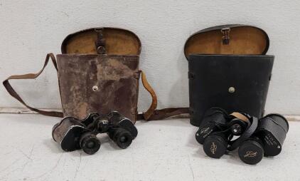 (1) Sans Streiffe #802 All Star Binoculars (1) Vintage Military Style Binoculars