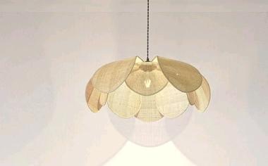 Boho Chandelier, Hand-Woven Rattan Cage Basket Hanging Lamp