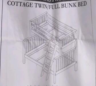 (White) Pier 1 Kids Cottage Twin/Full Bunk Bed