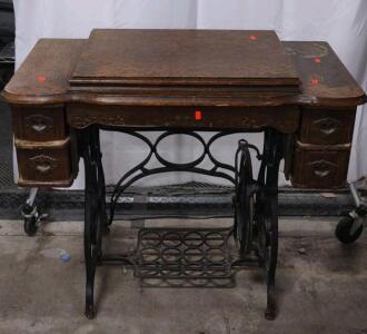 Vintage Sewing Machine Table-Gutted