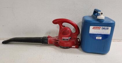 (1) Troy-Bilt TB1808 Leaf Blower (1) Coleman 5 Gallon Chiller
