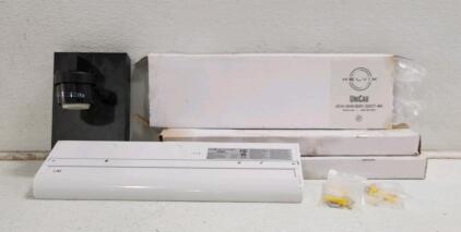 (3) Unicab Under Counter Florescent Lights (1) Wall Mount Light Fixture W/ Accesories