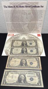 1957 B & 1935 A One Dollar Silver Certificates Set, Serial Numbers V23404700A, V10243667A