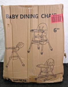 (1) Grey Baby Dining Chair