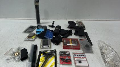 (2) Fobus Hosters, 500 S&W Magnum, Magazine Speed Loader, Peep Sight, Harris Bipod Adapter pm108 & More.