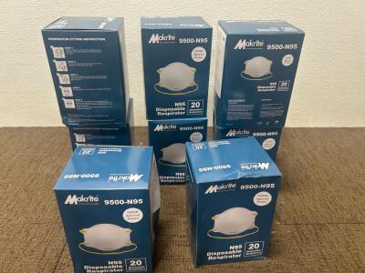 (8) 20 Piece N95 Disposable Respirators