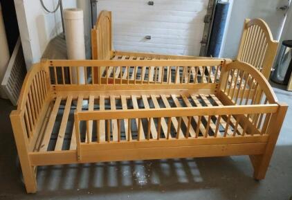 A Wooden Twin Size Bunk Bed