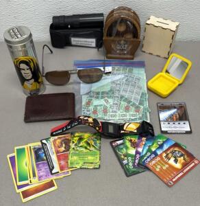 Sunglasses, Matt Pewter, 56/18/145 Frame, Metal Frame, Stamp Collection, 10X-300X40mm Telescope, Game Cards, Leather Wallet+