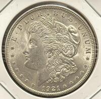 1921 Morgan Dollar Coin, United States Mint, 90% Silver - 3