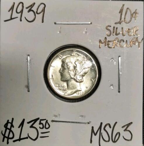 1939 MS63 Silver Mint State Mercury Dime